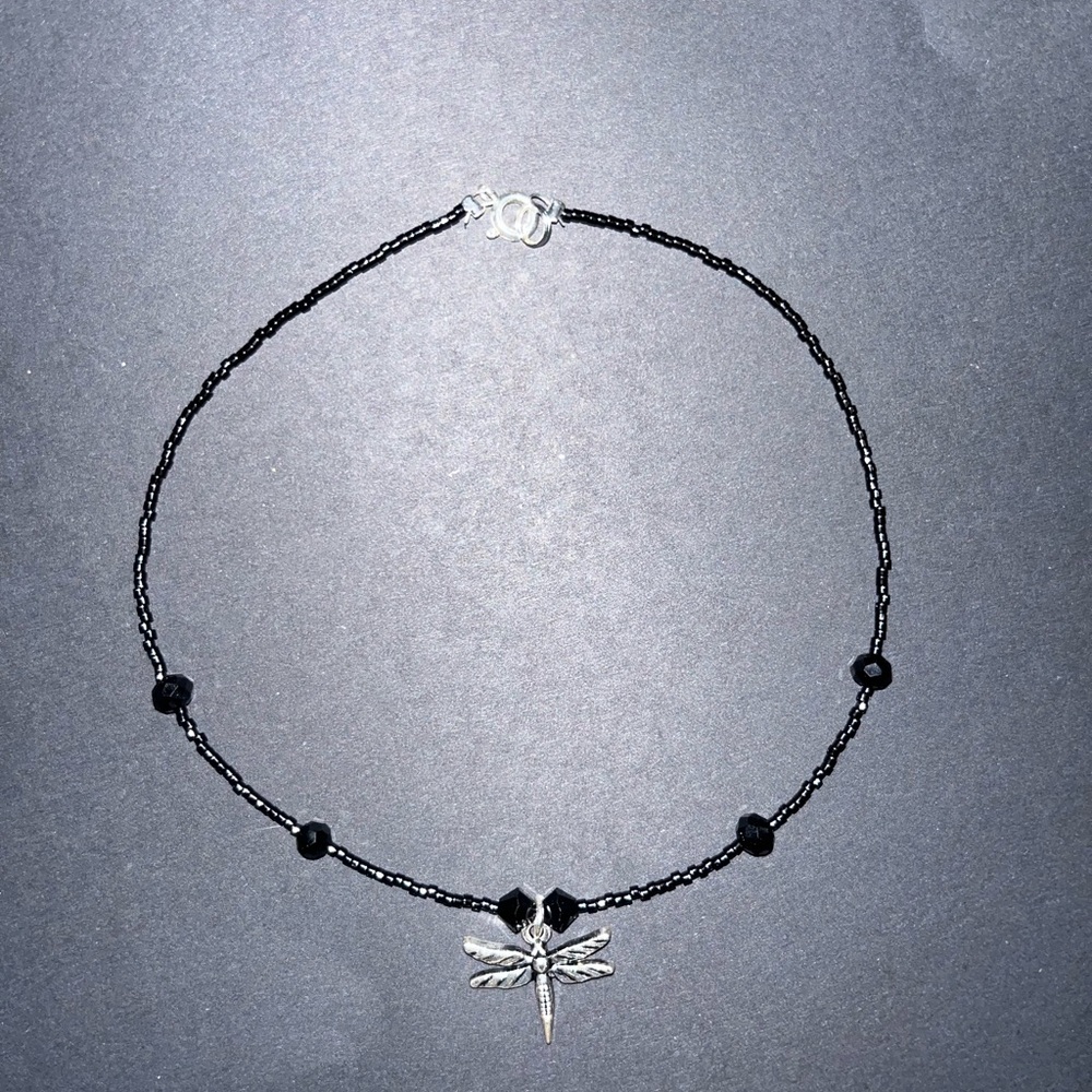 Black dragonfly choker